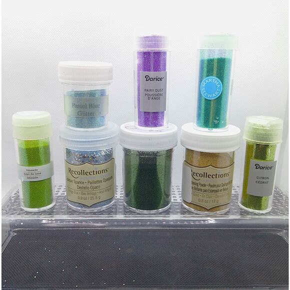 Martha Stewart Glitter Bottle Lot of 8 Containers Embossing Powder DIY Crafts - Picture 1 of 15